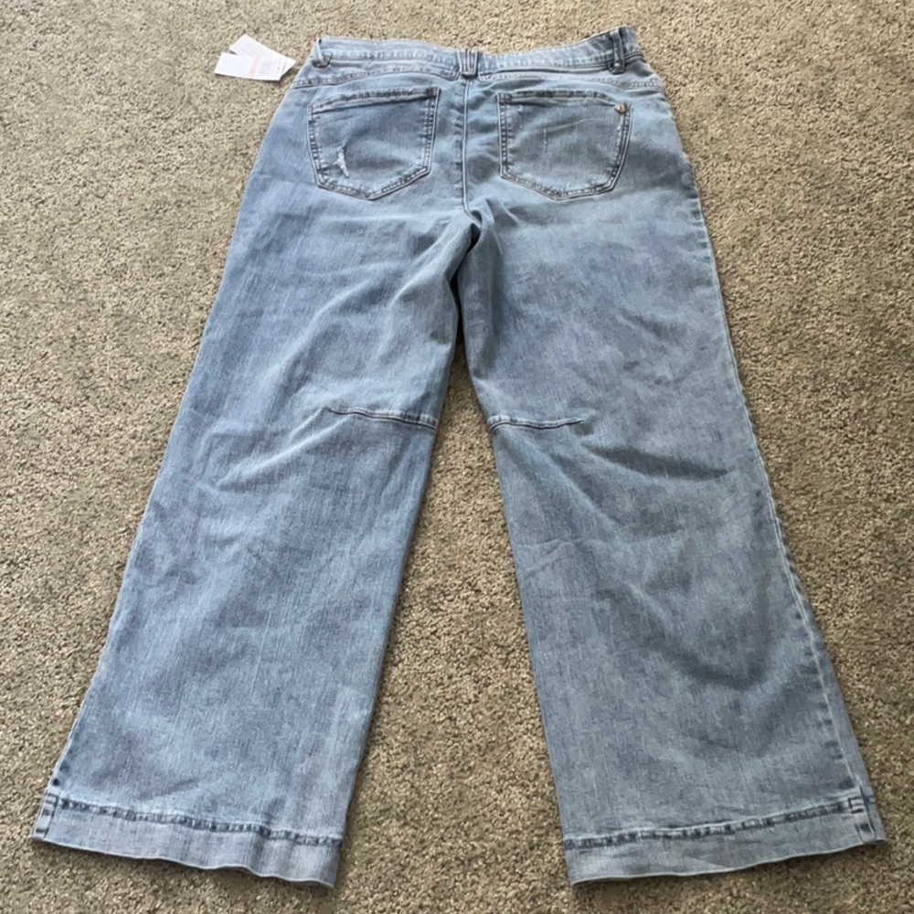 Democracy ab solution sky rise round up wide leg jeans with double side seam, 12 - Picture 4 of 8